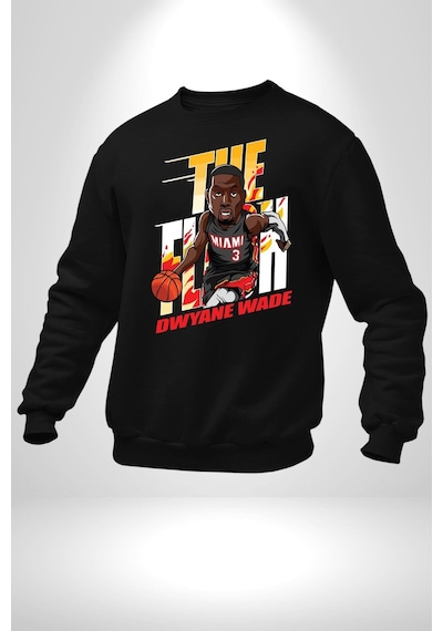 Dwyane Wade Miami Basketbol Unisex Siyah Sweatshirt Siyah
