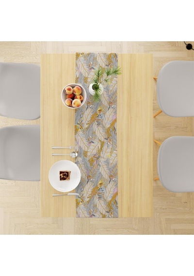 Autumn Leaves Runner, 140x45cm İnce Keten, Uluslararası Yıkama Ve Solmama Sertifikası Çok Renkli