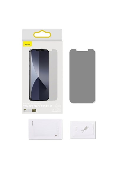 Baseus Apple Uyumlu   iPhone 12 Mini 0,3Mm Anti Spy Tempered Cam Ekran Koruyucu Şeffaf (467505695)