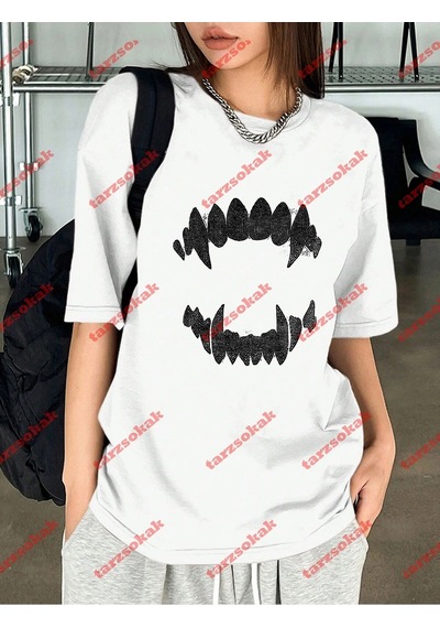 Startmore Unisex Teeth Tshirt Beyaz Beyaz