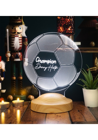 3D Led Lamba 3 Boyutlu Futbol Topu Kişiye Özel Hediye Gecelambası