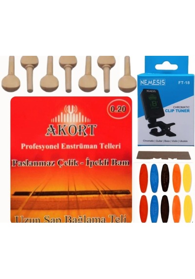 Akort 0.20 Çelik Uzun Sap Bağlama Teli 5'Li Ekonomik Set