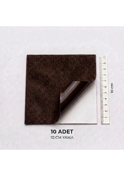 Halfart Kendinden Yapışkanlı Alcantara Tamir Yaması 10x10 Cm 10 Adet Süet Kumaş Deri Koltuk Araba Onarım Yaması Acı Kahverengi