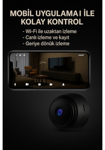 Mini Kablosuz Wi-fi Güvenlik Kamerası 1080p Hd Çözünürlük İç & Dış Mekan Kullanımına Uygun - 783771338