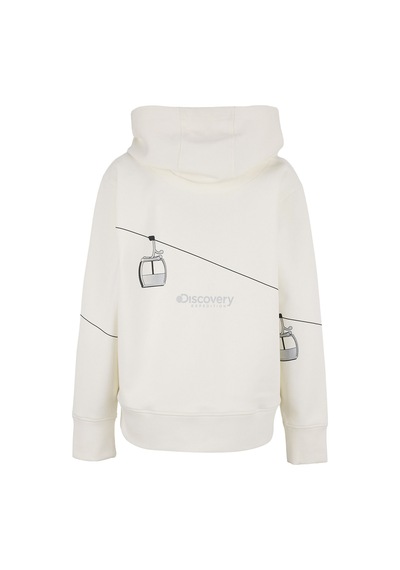 Discovery Expedition D4wl-swt3001 Ekru Kapüşonlu Rahat Baskılı Kadın Sweatshirt