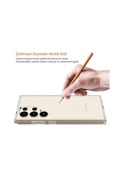 Ayrex Galaxy S24 Ultra İle Uyumlu 6.8 İnç Air Hybrid Darbe Emici Tpu + Pc Şeffaf Kılıf Diğer