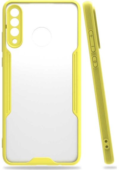 Huawei P30 Lite Kılıf Parfe Kenarları Pastel Renk Silikon Kılıf Sarı