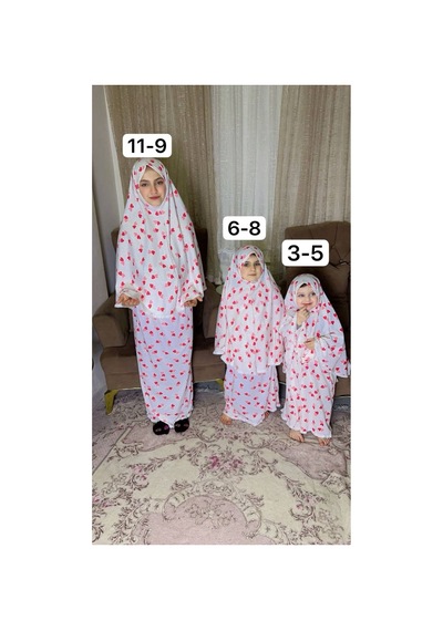 Aladaıyr 3 Adet Çocuk Namaz Elbise Pamuk Kumaş Çok Renkli040