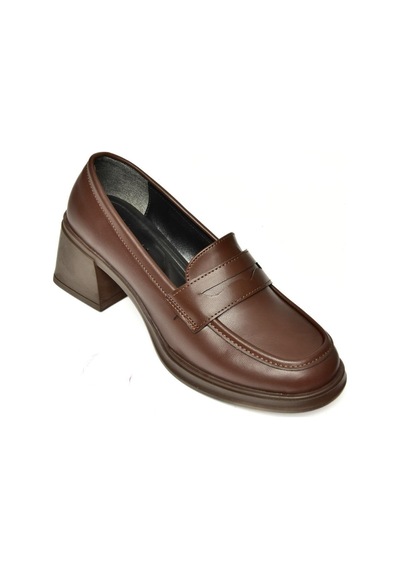 Fox Shoes T820145309 Kahverengi Kalın Topuklu Kadın Ayakkabı Kahverengi