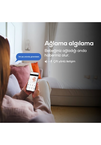 Xenon Smart Bebek Kamerası 3MP | 5" Monitör, Mobil Takip, Ağlama Algılama, 360° Gece Görüş, RGB Lambalı (X7202)