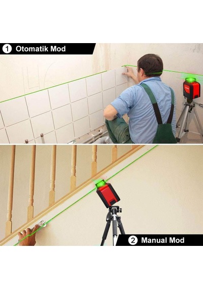 Kobb Kbl30gtp Otomatik Hizalamalı Yeşil Çapraz Çizgi Lazer Distomat + Tripod 25 M