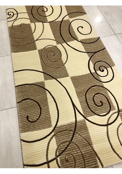 Saray Halı Vizyon 10325 A 100X200 Kahve Krem 2 Metre Yolluk !