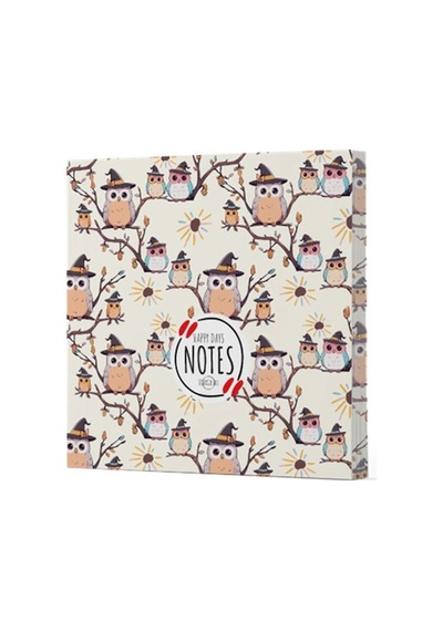 Baykuş 7 - Çizgisiz Yan Boyamalı Defter