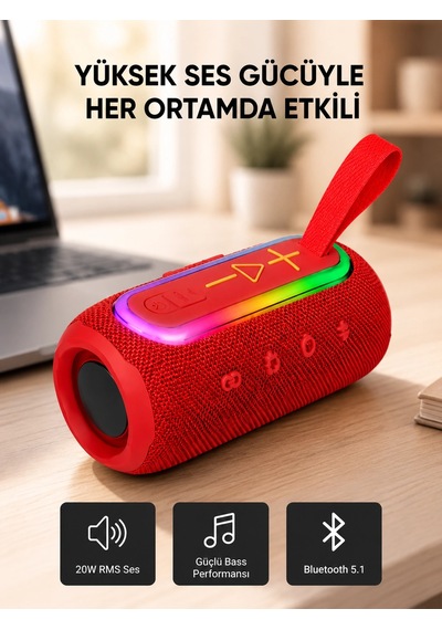 Taşınabilir Bluetooth Hoparlör Kompakt Tasarım Ve Güçlü Ses - 549