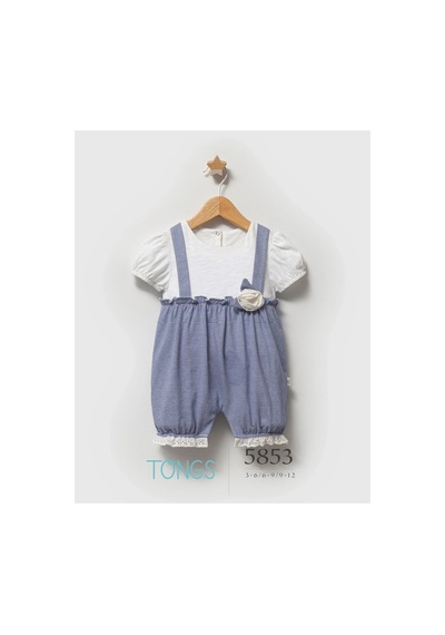 Kız Bebek Sailing Girl Çizgili Tulum Mavi 5853 Mavi