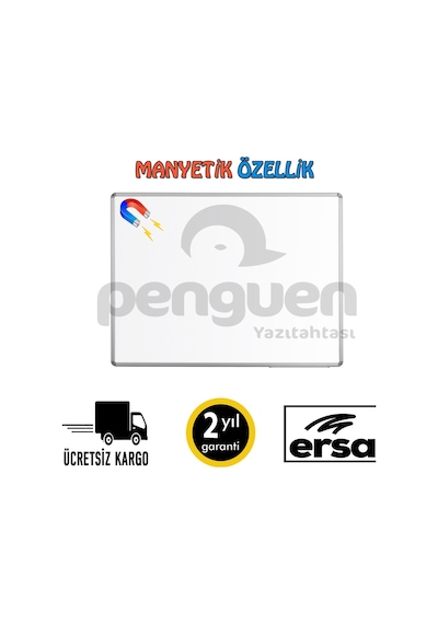 Penguen Alü Çer. Duvara Monte Manyetik Yazı Tahtası Beyaz 50X70