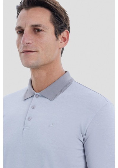 Gri Regular Fit Polo Yaka Tişört Gri