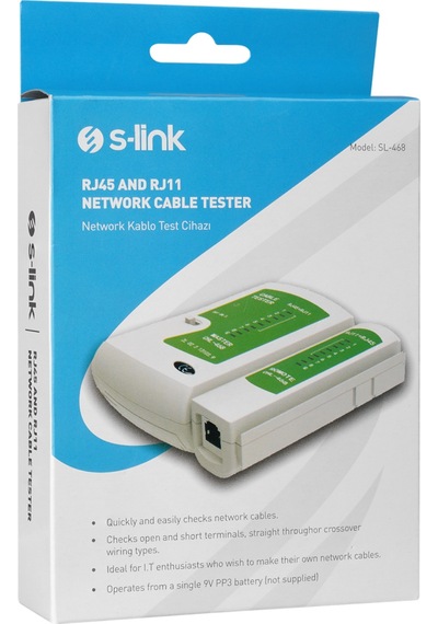 S-lınk Sl-468 Rj45 Ve Rj11 Tester Kablo Test Cihazı 1923