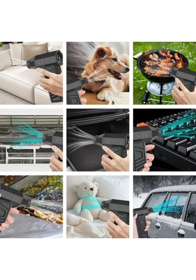 Turbo Fan Elektrikli Hava Kompresörü 90000 Rpm Üfleme Gücü, 3 Kademeli Güç Ayarı, 5000 Mah Şarjlı, Led Işıklı, Toz Püskürtme Ve Temizlik Cihazı, Taşınabilir Kompakt Üfleme Makinesi