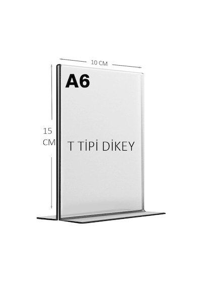 Heroglas A6 T Tipi Dikey Masa Üstü Şeffaf Pleksi / Föylük-fiyatlı