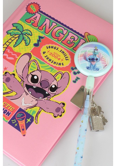 X Dekomus Lisanslı Yeni Sezon Lisanslı Lilo&stitch Unleash Lock Journal Kilitli Hatıra Defteri Ve Labirent Figürlü Geçmeli Kalem Seti Altın