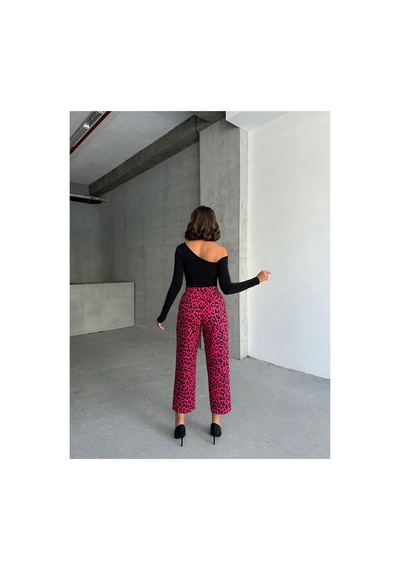 Verymoda Leopar Desenli Pantolon F1788 Fujya Siyah