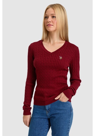 U.S. Polo Assn. Kadın Bordo Basic Kazak 50327575-vr014
