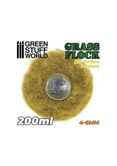 Static Grass Flock 4-6mm Dry Yellow Pasture 200ml Model Çim Malzemesi