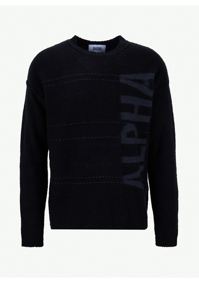 Alpha Studio Siyah Erkek Bisiklet Yaka Regular Fit Yazı Baskılı Kazak Au-3174c Alpha Studıo Crewneck Knıt Alpha Studio Siyah Erkek Bisiklet Yaka Regular Fit Yazı Baskılı Kazak Au-3174c Alpha Studıo Crewneck Knıt
