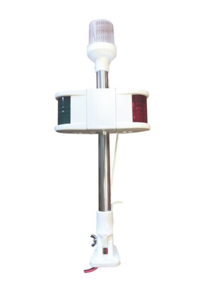 Kombine Işıklı Bayrak Direği 40 Cm, 12v Ampul