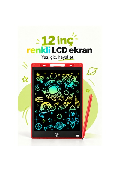 Npo Blic Btb5k 12" Lcd Renkli Ekranlı Kalemli Akıllı Çocuk Yazı Tahtası Ve Grafik Çizim Tableti
