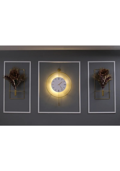 MetaQuartz Aksesuar Büyük Boy 50 75 Cm 3'lü Gold Kristal Set 2li Çiçeklik