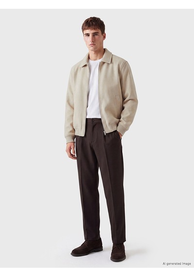 Lcw Vision Bej Regular Fit Gömlek Yaka Erkek Mont