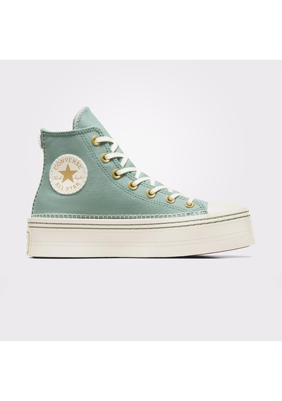 Converse Chuck Taylor All Star Lift Unisex Yeşil Platform Sneaker Düz A07547c Yeşil