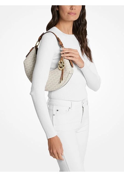 Michael Kors Kadın Marka Logo Baskılı Gold Aksesuar Detaylı Ayarlanabilir Omuz Askılı Günlük Kullanıma Uygun Şık Bej Omuz Çantası 30f5gq4l6b 149