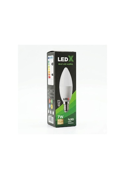 Ledx Al-eel İnce E14 Duy 7 Watt Beyaz Işık Buji Led Ampul