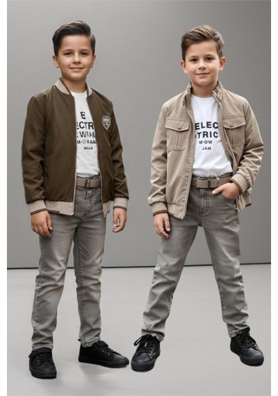 Pina Kids Erkek Çocuk Çift Taraflı Ceketli Penye Bluzlu Keten Pantolonlu Takım Elbise Tkm1602 Bej Pina Kids Erkek Çocuk Çift Taraflı Ceketli Penye Bluzlu Keten Pantolonlu Takım Elbise Tkm1602 Bej