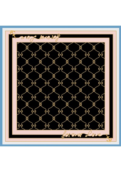 Deserto Fashion İpek Twill Eşarp 2026 Avantgarde Serisi Çift Taraflı İpek 90x90-2939 Çok Renkli