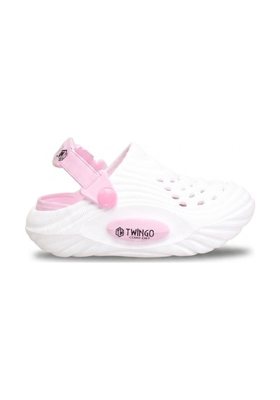 Elit Mys9808 Filet-patik Kız Çocuk Emojili Sabo Terlik Beyaz - Pembe