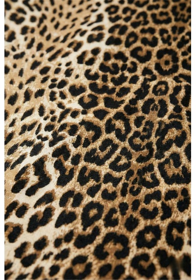 %100 Pamuk Kahve Leopar Poplin Kumaş En: 240 Cm Nevresim, Çarşaf, Yastık Kılıfı, Elbise Ve Çanta Kahverengi