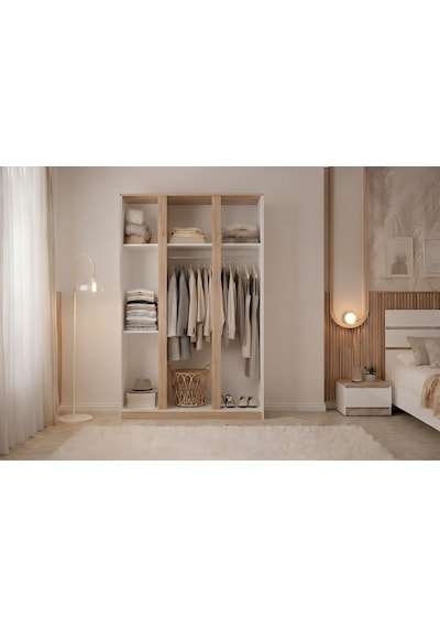Asel 3 Kapaklı Elbise Dolabı Modern Gardırop Kıyafet Dolabı Beyaz