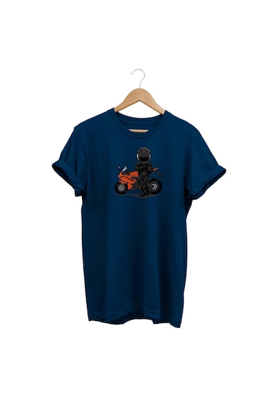 Widi Motor Baskılı Lacivert T-shirt Lacivert