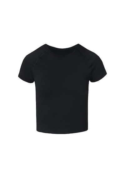 Sweaty Betty Sweaty Betty Athlete Crop Seamless Workout Kadın Siyah Tişört Blk SIYAH
