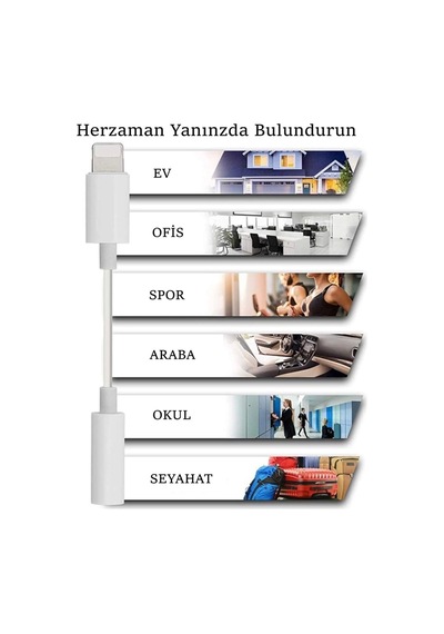 Hs Apple Uyumlu iPhone Lightning Telefon Kulaklık Çevirici Aux Dönüştürücü Aparat