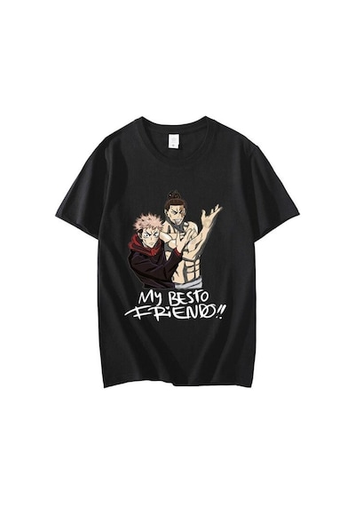 Noıssey Kırmızı Etiket Gala Erkek T-shirt Jujutsu Kaisen Model88 16931 Siyah