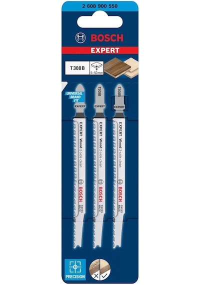 Bosch Expert Wood 2-Side Clean T 308 B Dekupaj Testere Bıçağı 3 Parça - 2608900550