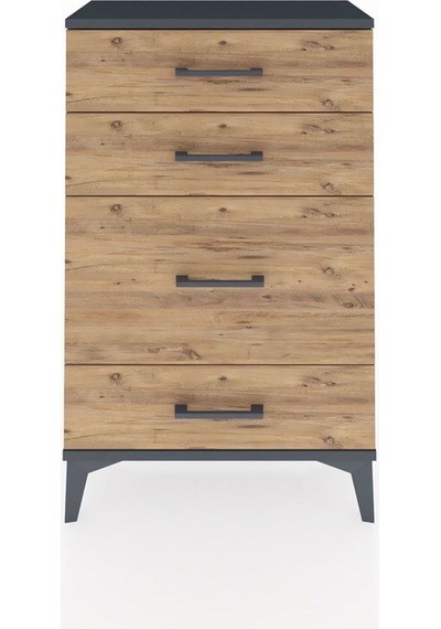Arges Komodin 4 Çekmeceli 60x30x96 Antrasit-çam Antrasit