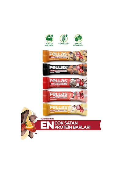Fellas Yüksek Protein Bar Deneme Paketi X 5 Adet