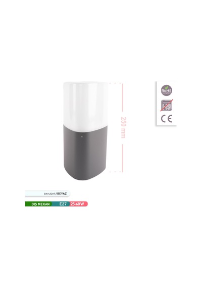 Ack Hera 500 - E27 Bahçe Aydınlatma Armatürü 25cm 60w Diğer