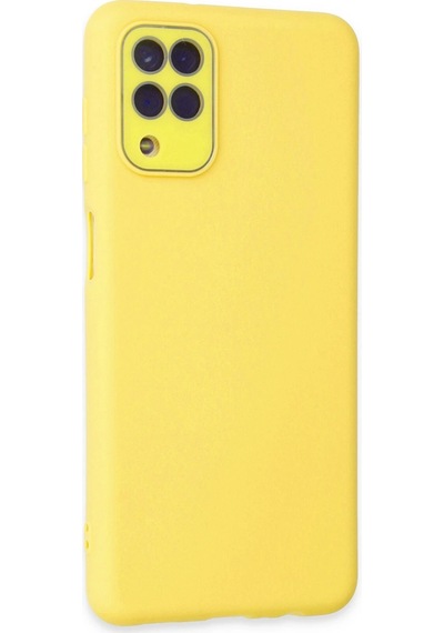 Cosmotex Newface Samsung Galaxy Uyumlu  A22 Kılıf Lansman Glass Kapak - Sarı